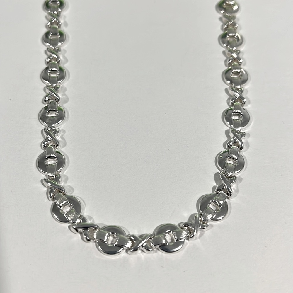 Sterling Silver 925 XO Necklace Chain 16”